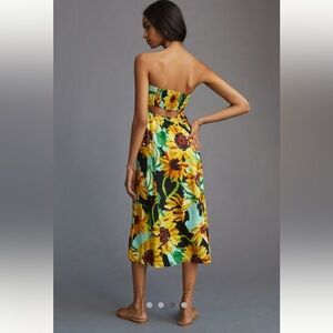 Anthropologie Sunflower Backless Dress - Yellow and Green